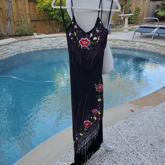 NWOT Cache embroidered beaded floral dress 2 - Picture 10 of 12